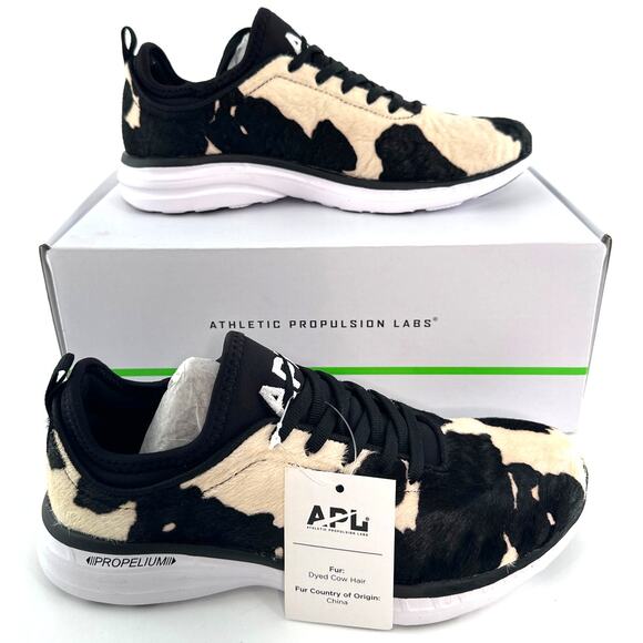 APL Women's Deep Brown White Cow Iconic Phantom Sneakers Size 6.5 - Picture 3 of 9